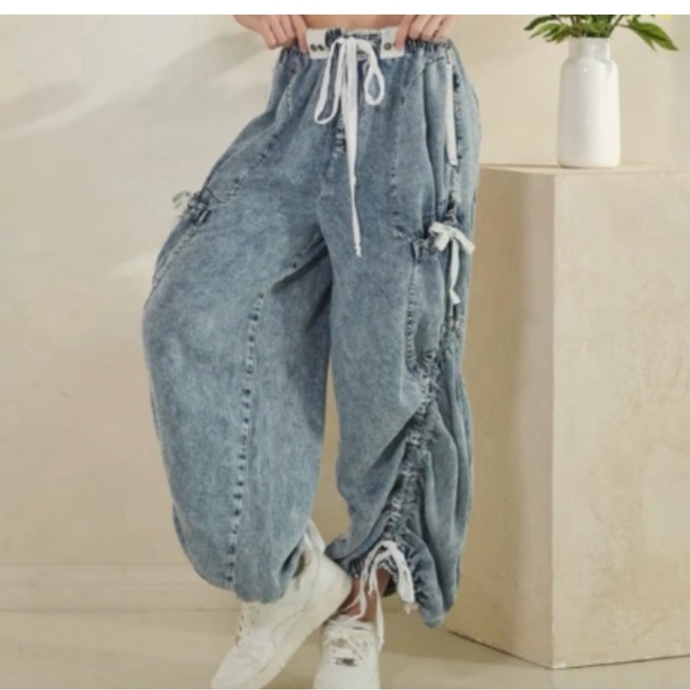 NEW - Oli & Hali Light Blue Denim Jogger Pants - Picture 2 of 6